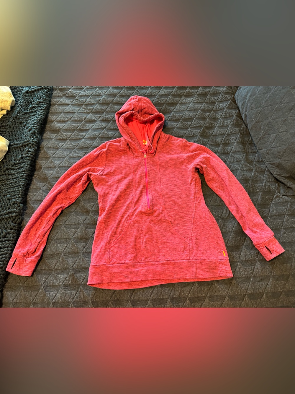 Lucy Heathered Magenta Half-Zip Hoodie